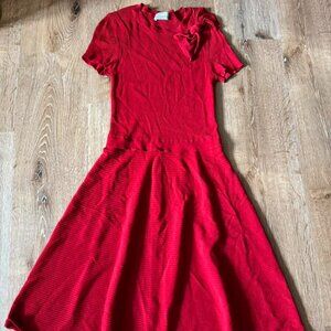 RED Valentino Red BowTie Midi Dress Size S